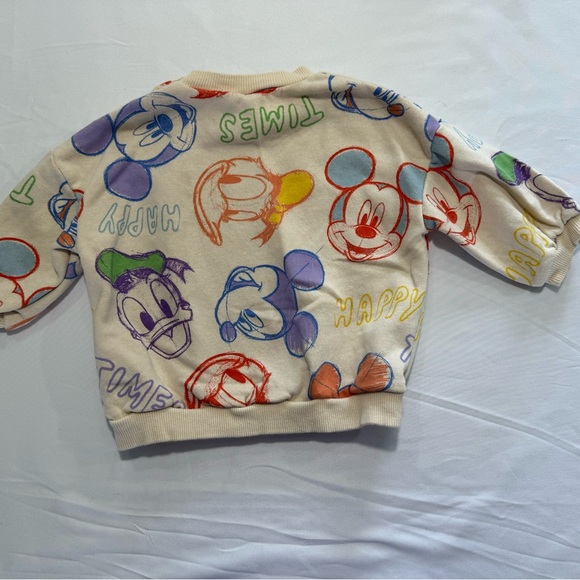 RETRO H&M BABY DISNEY HAPPY TIMES MICKEY MOUSE & DONALD SWEATSHIRT. SIZE 6 MTHS - Picture 2 of 5